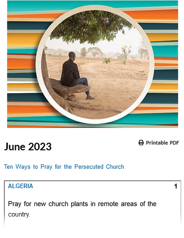 Prayer Calendar - June