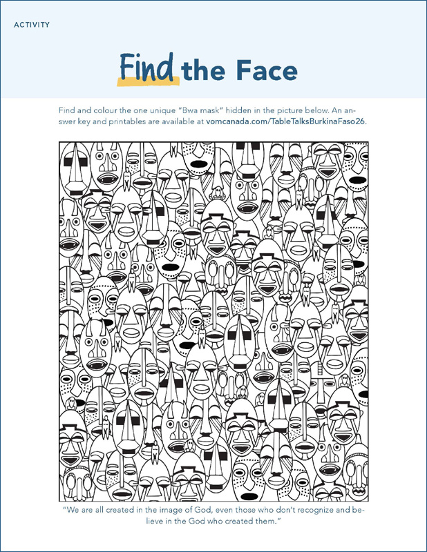 Burkina Faso - Find Face Black White