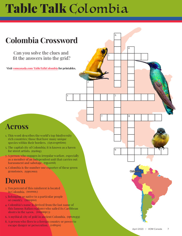 Colombia - Crossword
