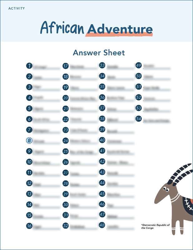Ethiopia - African Adventure - Answer Key