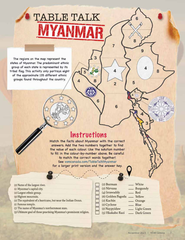 Myanmar - Colour by Number