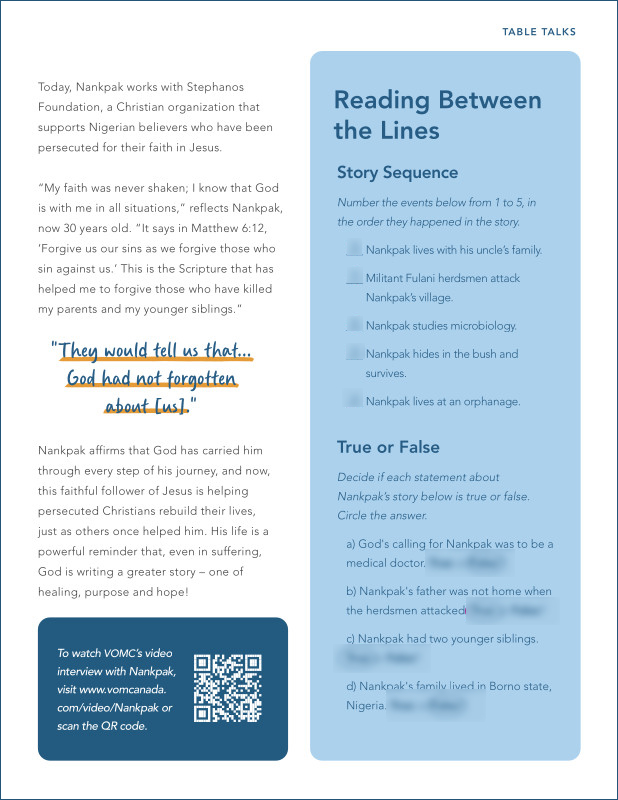 Nigeria - Along the Way - Answer Key