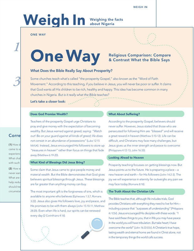 Nigeria - One Way, Weigh In