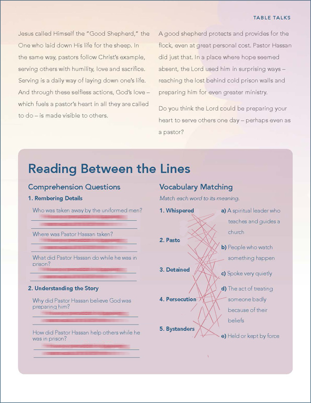 Pastors - Along the Way - Answer Key