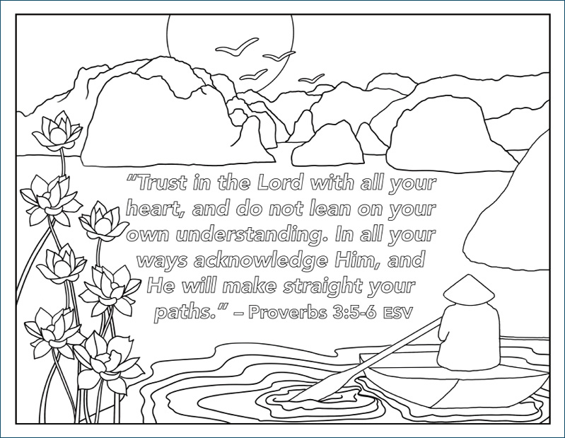 Vietnam Colouring Page Black & White