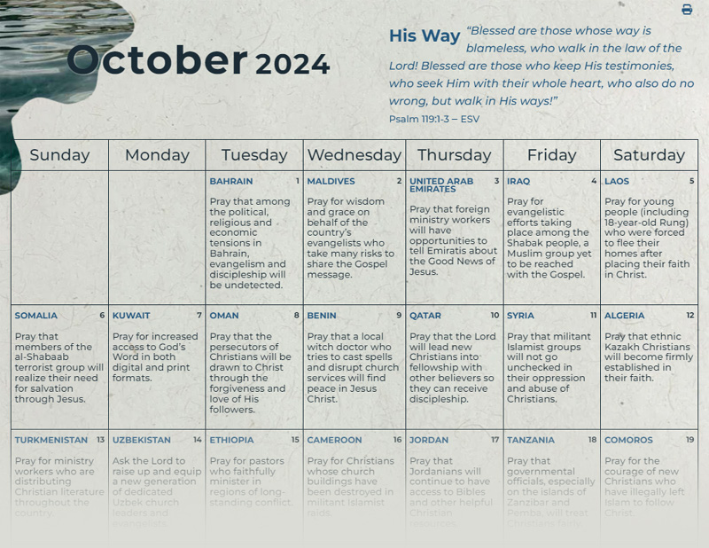 October 2024 Calendar